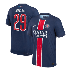 PSG BARCOLA #29 Home Custom Player Version Soccer Jersey 2024/25 - UCL