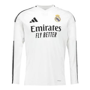 Real Madrid Long Sleeve Jersey Home Football Shirt 2024/25