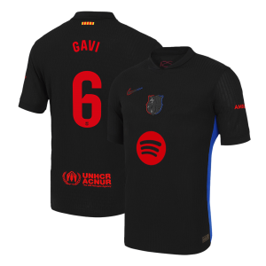 Barcelona GAVI #6 Away Custom Player Version Soccer Jersey 2024/25 - Spotify Logo Without Text