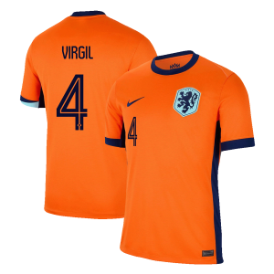 VIRGIL #4 Netherlands Soccer Jersey Home Custom Shirt 2024