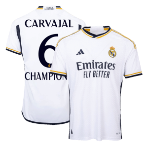 Real Madrid CHAMPIONS CARVAJAL #6 Home Custom Player Version Soccer Jersey 2023/24