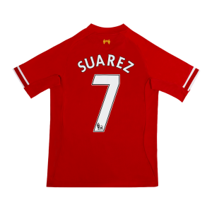 SUAREZ #7 Liverpool Retro Jersey Home Soccer Shirt 2013/14