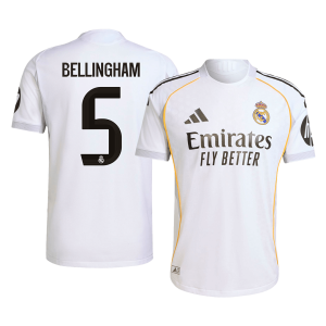Real Madrid BELLINGHAM #5 Home Custom Player Version Soccer Jersey 2025/26