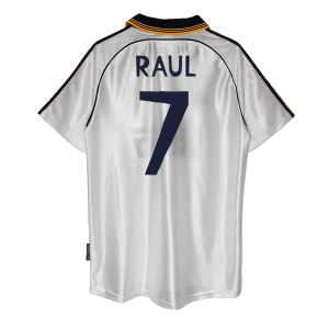 RAUL #7 Real Madrid Retro Jersey Home Soccer Shirt 99/00