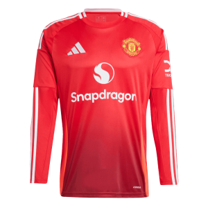 Manchester United Long Sleeve Jersey Home Football Shirt 2024/25