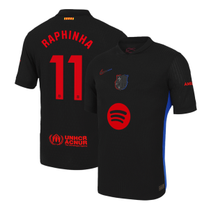 Barcelona RAPHINHA #11 Away Custom Player Version Soccer Jersey 2024/25 - Spotify Logo Without Text