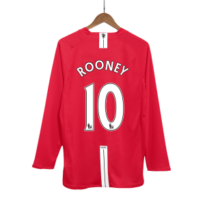 ROONEY #10 Manchester United Retro Jersey Home Soccer Shirt 2007/08