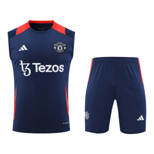 Manchester United Pre-Match Soccer Jersey Vest Kit(Jersey+Shorts) 2024/25