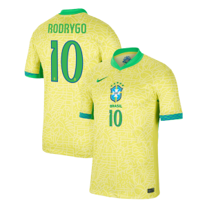 RODRYGO #10 Brazil Soccer Jersey Home Custom Shirt 2024