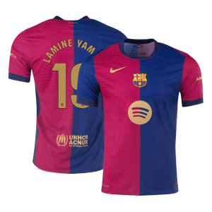 Barcelona LAMINE YAMAL #19 Home Custom Player Version Soccer Jersey 2024/25 - Spotify Logo Without Text