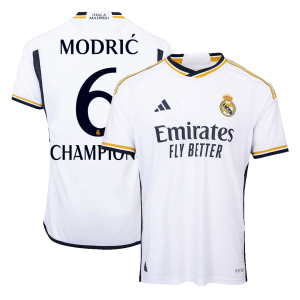 Real Madrid CHAMPIONS MODRIĆ #6 Home Custom Player Version Soccer Jersey 2023/24