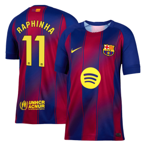 RAPHINHA #11 Barcelona Soccer Jersey Home Custom Shirt 2025/26