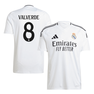 VALVERDE #8 Real Madrid Soccer Jersey Home Custom Shirt 2024/25