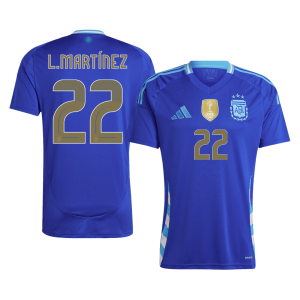 L.MARTÍNEZ #22 Argentina Soccer Jersey Away Custom Shirt 2024