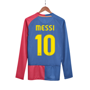 Long Sleeve Jersey MESSI #10 Home Retro Soccer Jersey 2008/09 - UCL