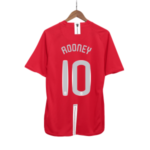 ROONEY #10 Manchester United Retro Jersey Home Soccer Shirt 2007/08 - UCL Final