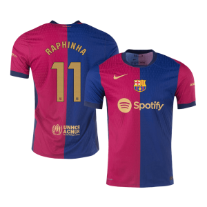 Barcelona RAPHINHA #11 Home Custom Player Version Soccer Jersey 2024/25