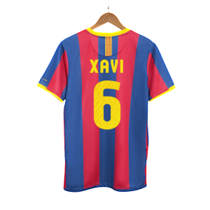 XAVI #6 Barcelona Retro Jersey Home Soccer Shirt 2010/11