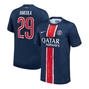 BARCOLA #29 PSG Soccer Jersey Home Custom Shirt 2024/25 - UCL