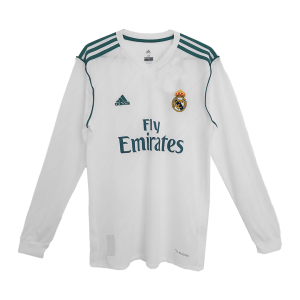 Real Madrid Retro Jersey Home Long Sleeve Soccer Shirt 2017/18