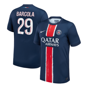 BARCOLA #29 PSG Soccer Jersey Home Custom Shirt 2024/25