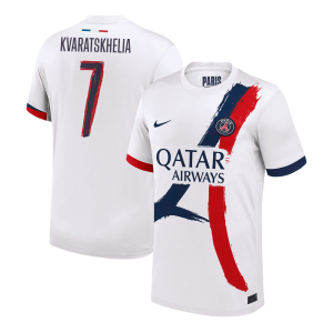 KVARATSKHELIA #7 PSG Soccer Jersey Away Custom Shirt 2024/25 - UCL