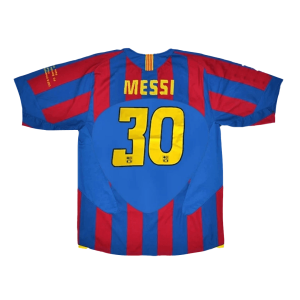 Barcelona Jersey MESSI #30 Home Retro Soccer Jersey 2005/06 - UCL