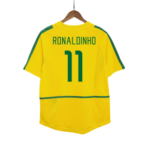RONALDINHO #11 Brazil Retro Jersey Home Soccer Shirt 2002/03