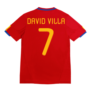 DAVID VILLA #7 Spain Retro Jersey Home Soccer Shirt 2010