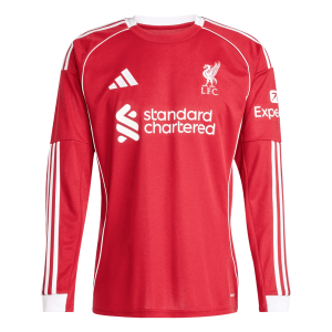 Liverpool Long Sleeve Jersey Home Football Shirt 2025/26