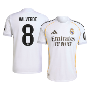 Real Madrid VALVERDE #8 Home Custom Player Version Soccer Jersey 2025/26