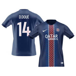 PSG Jersey D.DOUÉ #14 Soccer Jersey Home 2025/26