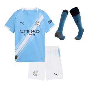 Kids Manchester City Custom Home Full Soccer Kits
2025/26