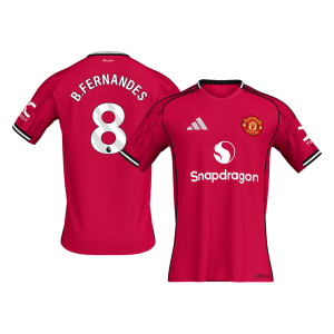 B.FERNANDES #8 Manchester United Soccer Jersey Home Custom Shirt 2025/26