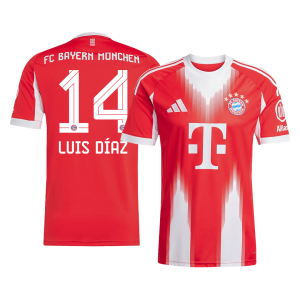 LUIS DÍAZ #14 Bayern Munich Soccer Jersey Home Custom Shirt 2025/26